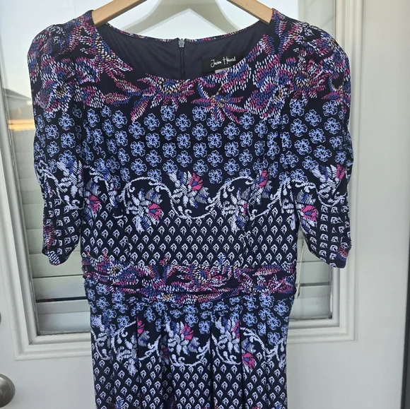 $139 Jessica Howard Dress Sz 8 Elbow-Sleeve Gathered-Waist Stretchy New - Picture 5 of 15